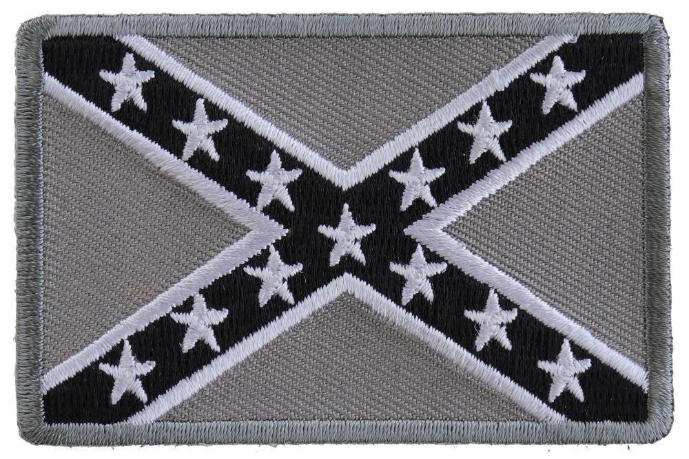 Rebel Flag Subdued Patch -Grey – Confederate Battle Flag Patch – 2 x 3 inch