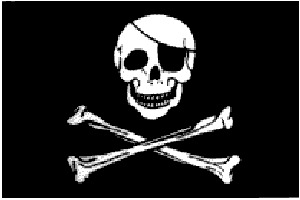RU Pirate Flags (Jolly Roger Flags) Pirate Flag Skull w/patch, Jolly Roger Flag  5 X 8 ft. Jumbo