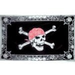 vendor-unknown Pirate Flags (Jolly Roger Flags) Pirate With Skull Border Flag 3 X 5 ft. Standard