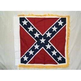 vendor-unknown Rebel Flags & Confederate Flags Cavalry Golden Fringe Cotton Flag 32 x 32 Inch