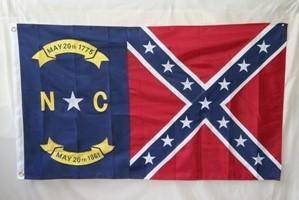 vendor-unknown Rebel Flags & Confederate Flags North Carolina Battle Double Nylon Embroidered Flag 3 x 5 ft. Yellow lettering