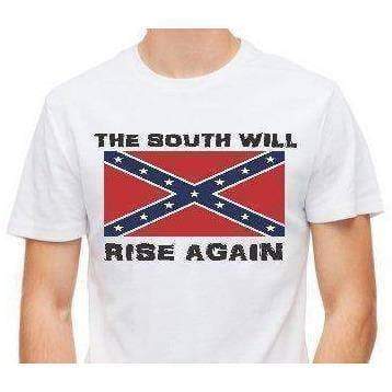 vendor-unknown Rebel Flags & Confederate Flags Rebel South Will Rise Again T-Shirt (XXL)