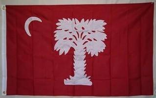 vendor-unknown Rebel Flags & Confederate Flags South Carolina Big Red Double Nylon Embroidered Flag 3 x 5 ft.
