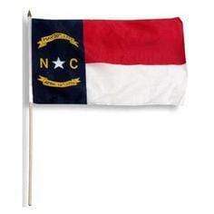 vendor-unknown Search Flags by Quality Confederate North Carolina Republic Flag 4" x 6" on Stick, Pack of 40 for SCV