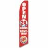vendor-unknown Search Flags by Quality Red Burger King Open 24 Hours Advertising Flag (Complete set)