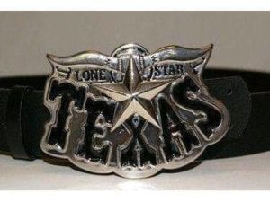 vendor-unknown Texas Flags Lone Star Texas Belt Buckle