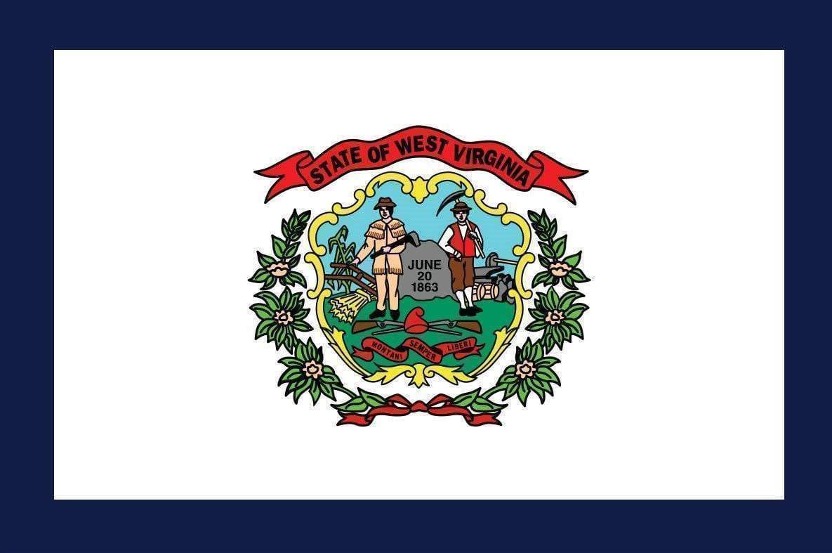 West Virginia 4 x 6 ft. Nylon Dyed Flag (USA Made)