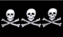Pirate 3 Skulls Flag