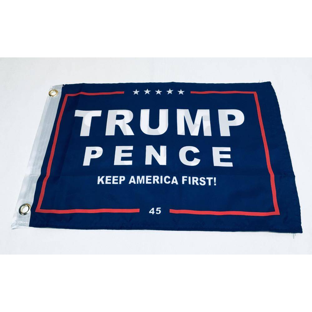 Trump Pence Flag Keep America Great Blue Outdoor Dacron Made In Usa 10X15 Rope And Thimble / Single