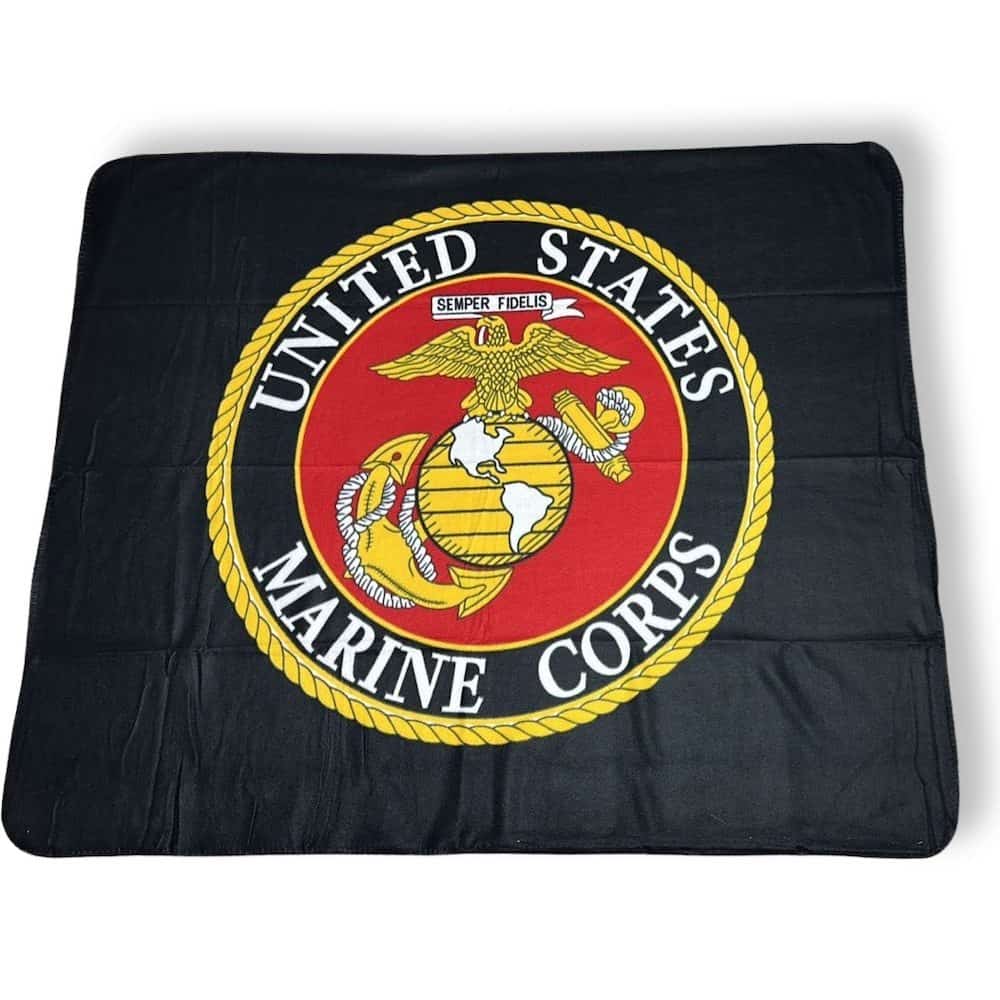 Marine fleece blanket- Black