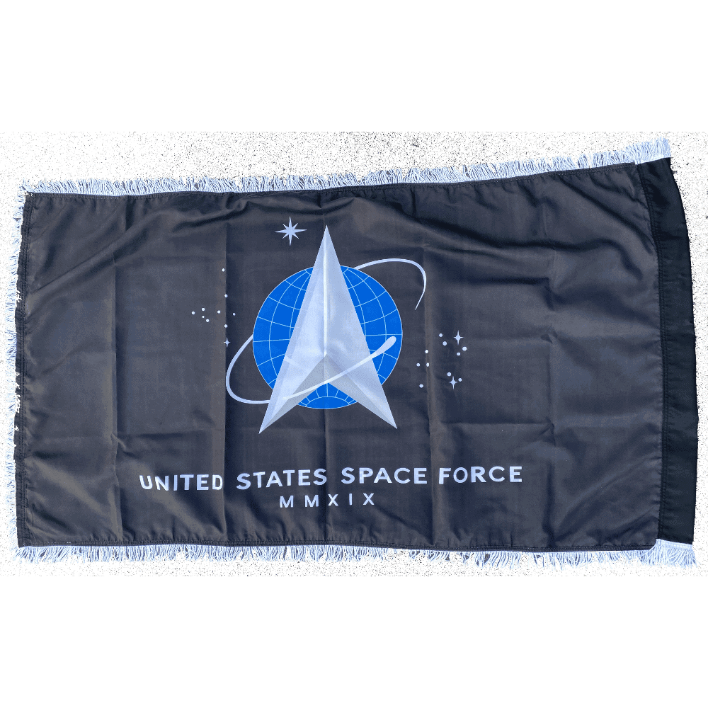 US Space Force Flag with Fringe Black Printed USA Made