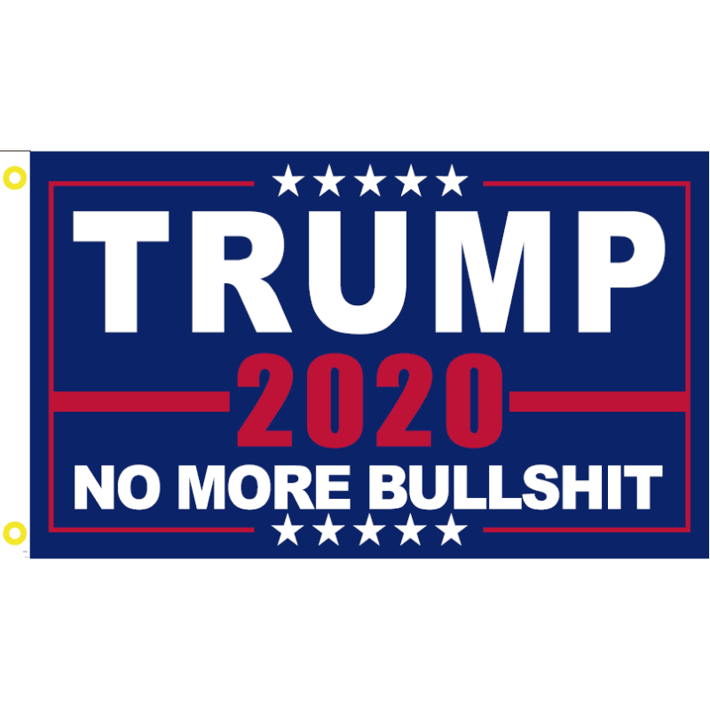 12X18 Boat Flag Trump No More Bullshit 2020 - Blue Background-Rough Tex Inch