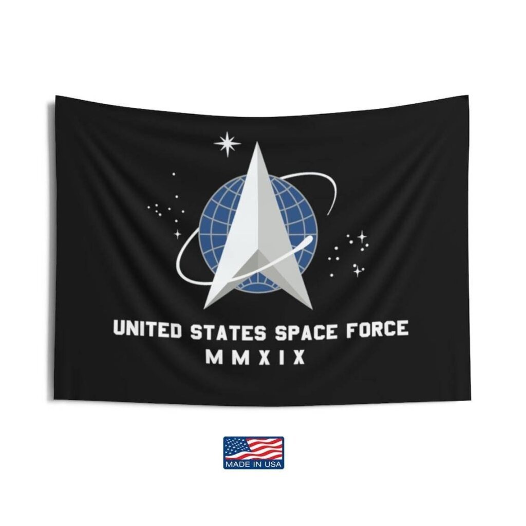 Made In Usa Us Space Force Flag Black Printed Dacron Official