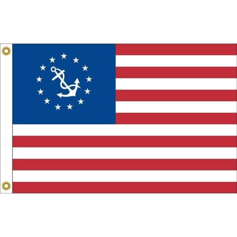 vendor-unknown Additional Flags U.S. Yacht Ensign Fully Sewn Nylon Flag 3' x 5' (USA MADE)