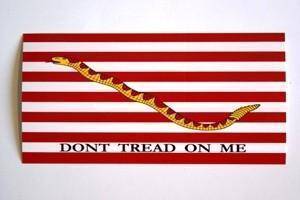 vendor-unknown Gadsden Flags (Don't Tread on Me Flags) First Navy Jack bumper sticker