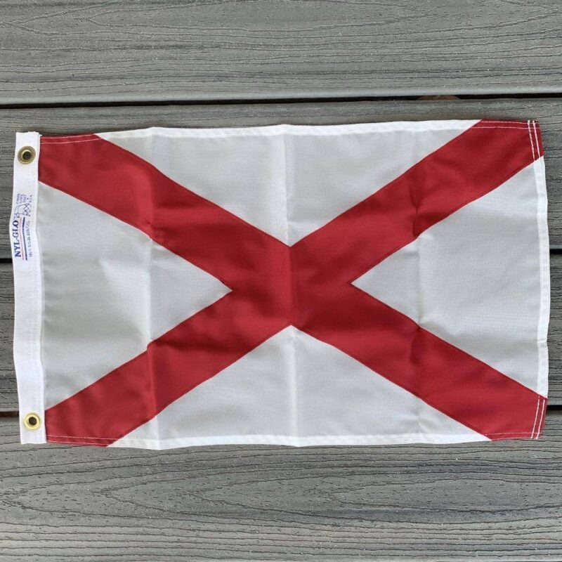 Alabama Flag Nylon Applique 12X18 Inch Boat Made In Usa
