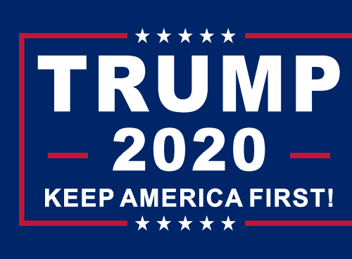 Trump 2020 Flag Keep America First Blue Made In Usa 12X18 Inch / Single