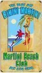 vendor-unknown License Plates and Metal Signs Bikini Martini Beach Club Vintage Rusted Tin Sign
