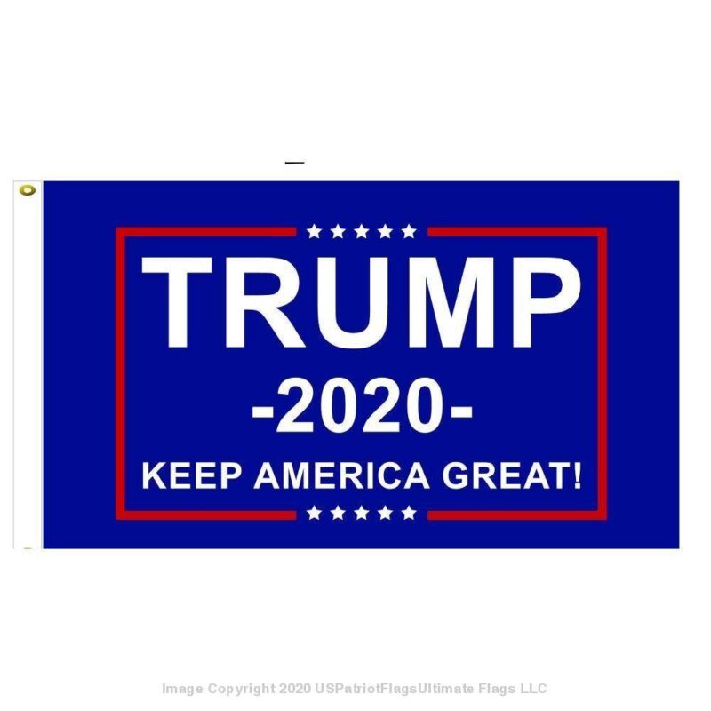 3X5 Trump 2020 Keep America Great Flag Blue Rough Tex