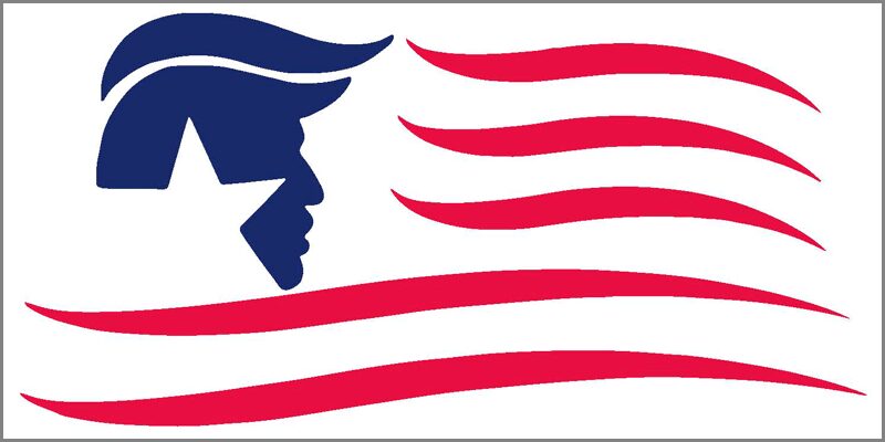 American Trump Flag Bumper Sticker Single Bumper Sticker