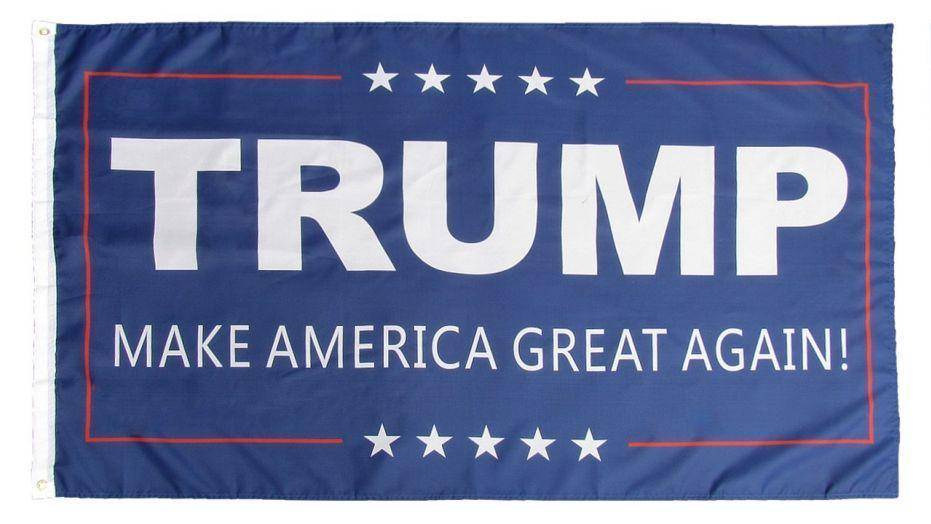 3X5 Ft Double Sided Trump Maga Flag Blue Background Rough Tex /