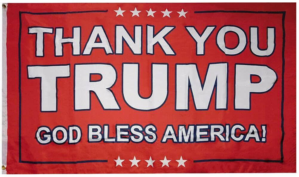 12x18 inch Thank You Trump God Bless America Flag - Rough Tex.