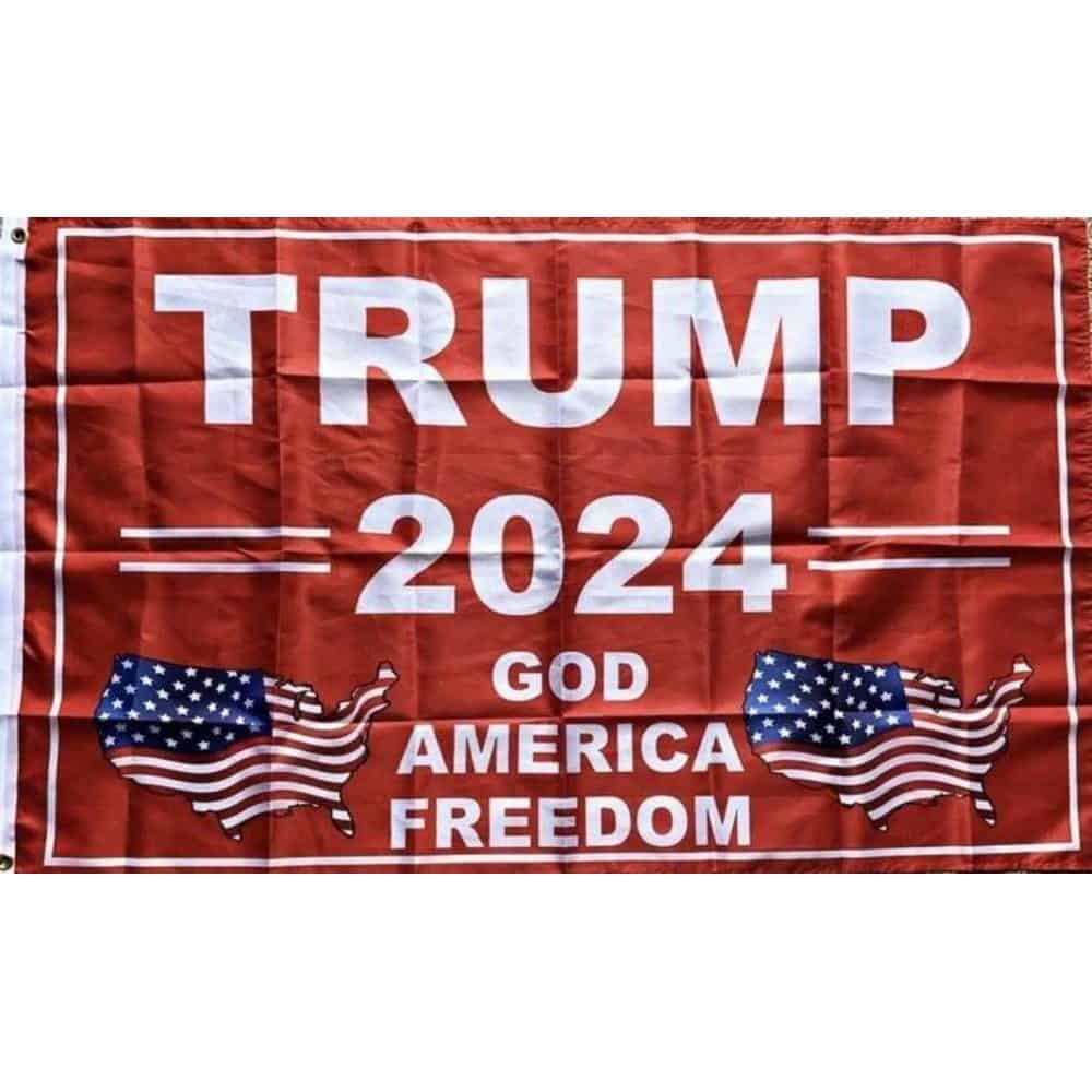 Trump 2024 god America freedom flag
