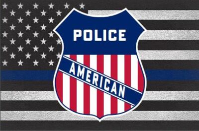USA Thin Blue Line American Police Memorial Shield Flag - 3x5 ft Rough Tex.