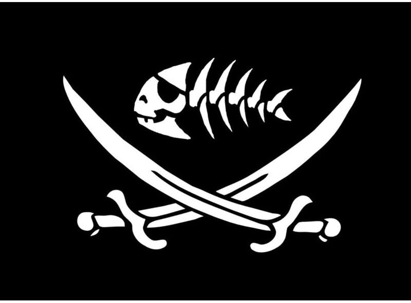 12x18 inch Fishbones Pirate Flag - Rough Tex.