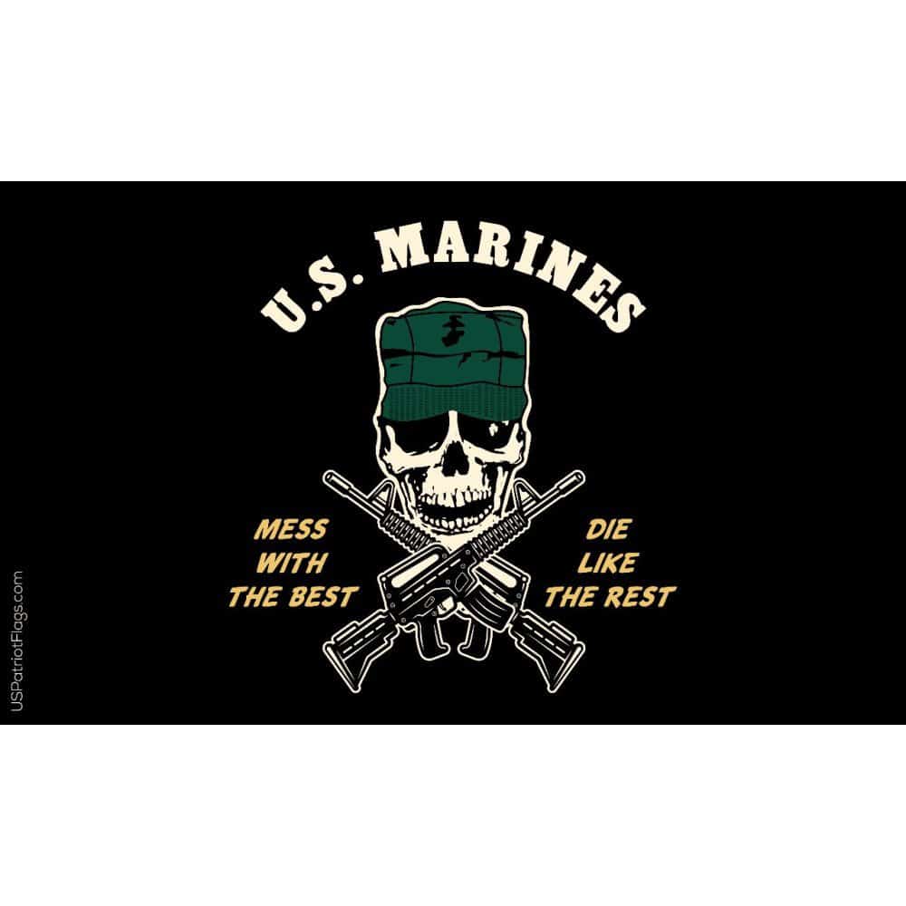 US Marines Flag, Mess with the Best Die Like the Rest Flag - Made in USA
