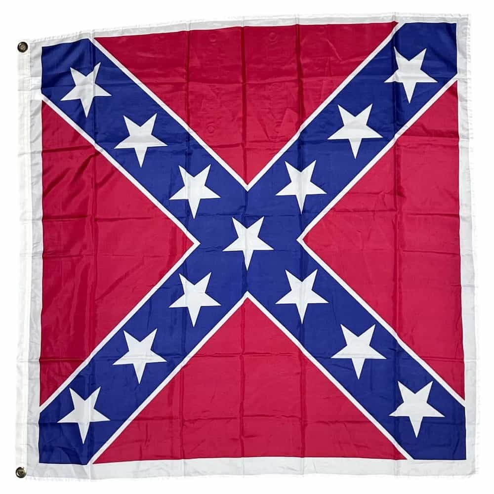 Confederate Artillery Battle Flag square White Border 36x36